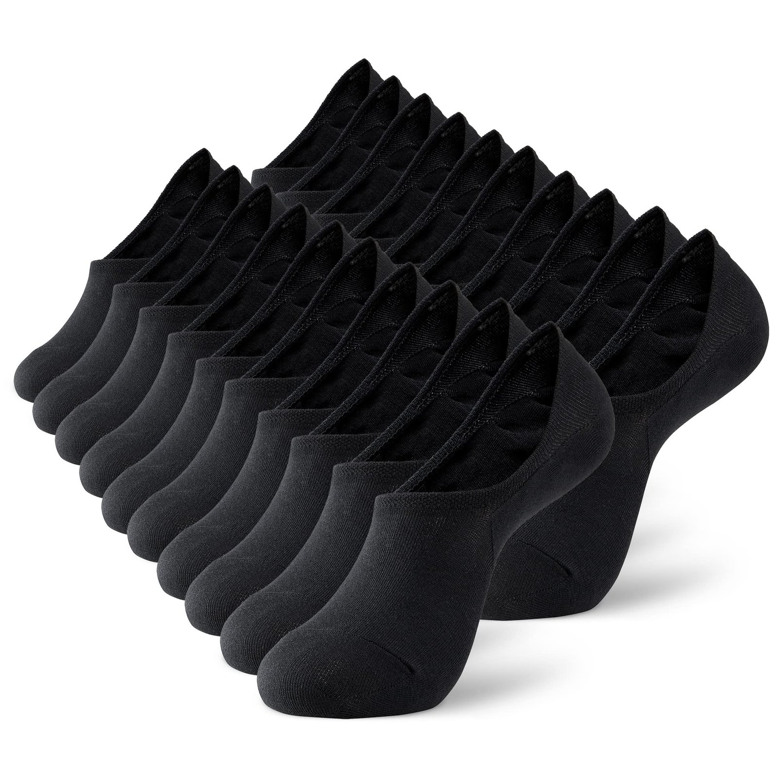 MONFOOT 5 Pairs Cushioned No Show Low Cut Ankle Socks Non-Slip Women Men