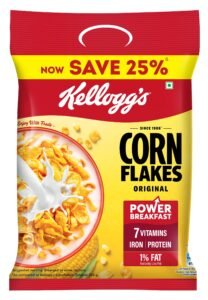 Kellogg’s Corn Flakes Original | Power of 5: Energy, Protein, Iron, Calcium, Vitamins B1, B2, B3 & C | Corn Flakes, Breakfast Cereal | Naturally Cholestrol Free,275 Gm