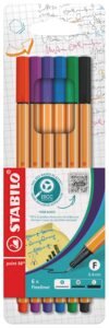 STABILO point 88 Fineliner, 6 Assorted Colours