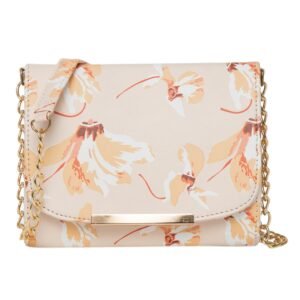 ADISA Women Girls Crossbody Sling Bag with Gold Chain Strap – Floral Print Crossbody Bag for Women – Multi Colour Shoulder Bag