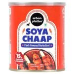 Urban Platter Soya Chaap in Brine, 800g (Canned | Chunks on Stick | Drained Weight – 500g, Rich in Plant Protein| Soy Chap)