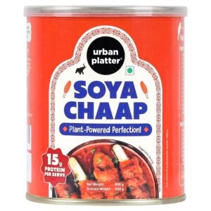 Urban Platter Soya Chaap in Brine, 800g (Canned | Chunks on Stick | Drained Weight – 500g, Rich in Plant Protein| Soy Chap)