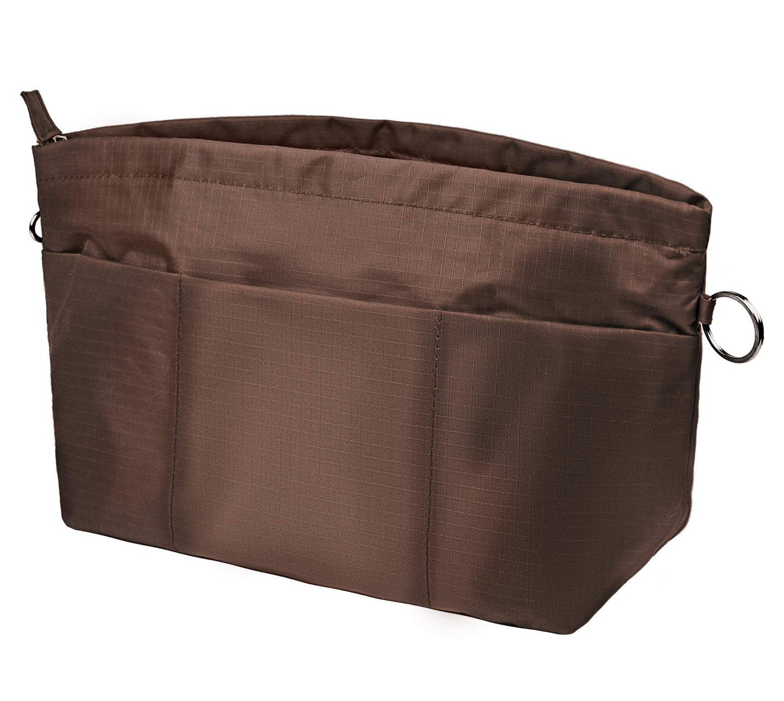 Vercord Handbag Purse Tote Pocketbook Organizer Insert Zipper Closure 11 Pockets, Coffee M