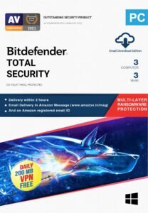 Bitdefender – 3 Computer,3 Years – Total Security | Windows | Latest Version | (Single Activation Code) Email Delivery in 2 Hours- No CD |
