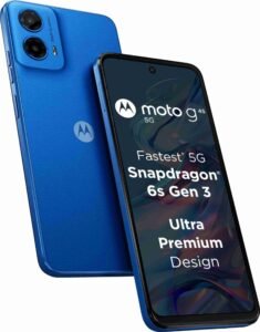Motorola G45 5G (Brilliant Blue, 4GB RAM, 128GB Storage) | 6.5″ FHD+ Display | Snapdragon 6 Gen1 Processor | 50MP Camera | 16MP Front Camera | 5000mAh Battery | 33W Charging