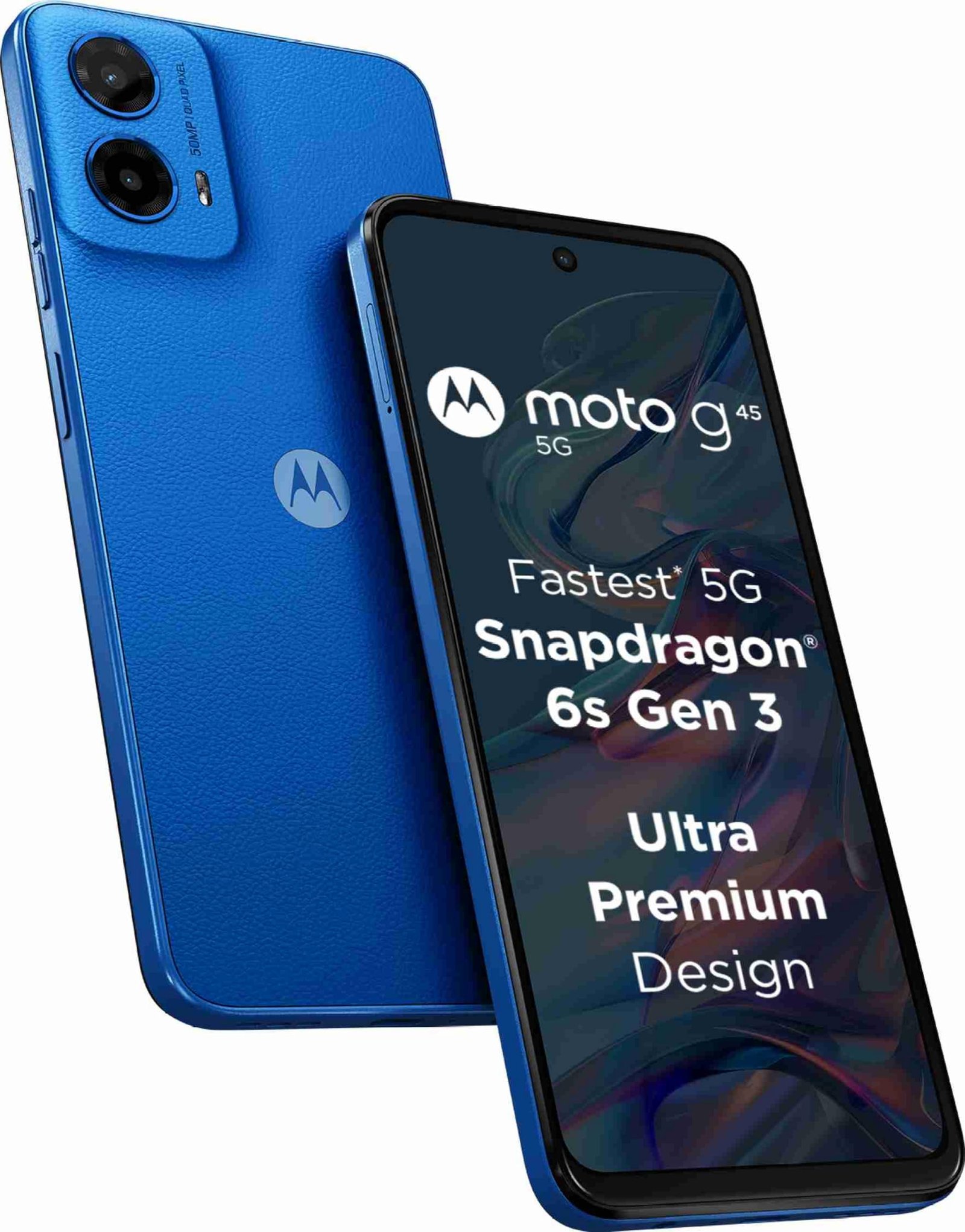 Motorola G45 5G (Brilliant Blue, 4GB RAM, 128GB Storage) | 6.5″ FHD+ Display | Snapdragon 6 Gen1 Processor | 50MP Camera | 16MP Front Camera | 5000mAh Battery | 33W Charging