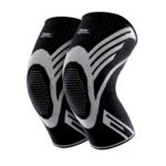 Frido Active Knee Cap Support for Men & Women | Active Compression for Pain Relief & Joint Support | Knee Sleeve for Gym, Running, Jogging, Sports & Workout | Anti-Sweat Knee Brace (1 Pair) Black, XL