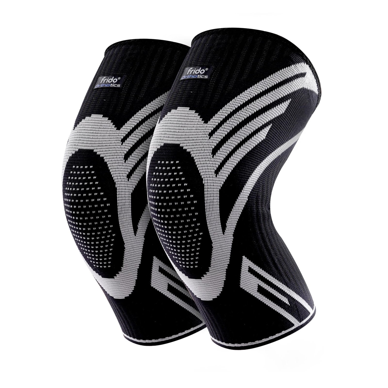 Frido Active Knee Cap Support for Men & Women | Active Compression for Pain Relief & Joint Support | Knee Sleeve for Gym, Running, Jogging, Sports & Workout | Anti-Sweat Knee Brace (1 Pair) Black, XL