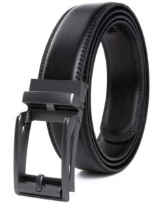 Contacts Genuine Leather Belt for Men with Easier Adjustable Autolock Buckle – Micro Adjustable Belt Fit Everywhere |Formal & Casual | Elegant Gift Box