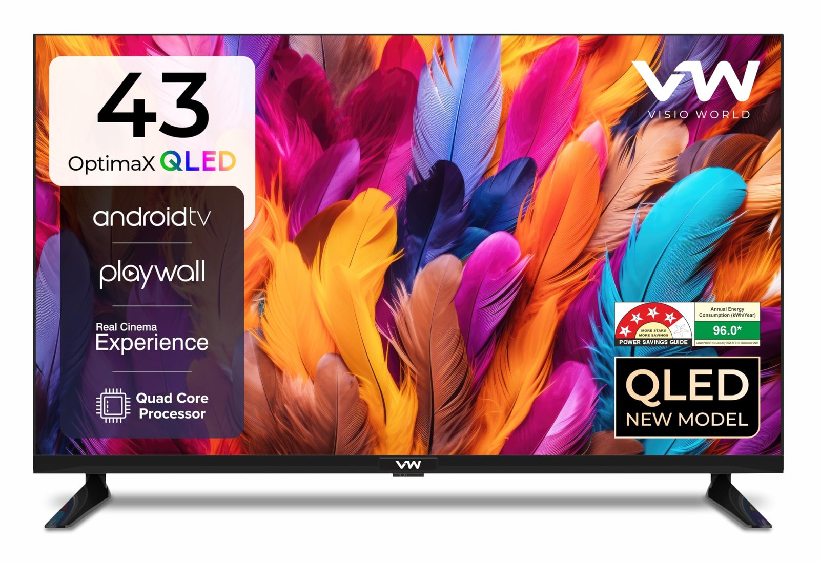VW 109 cm (43 inches) OptimaX Series Full HD Smart QLED Android TV VW43AQ1