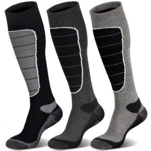 Merino Wool Ski Socks, Cold Weather Socks for Snowboarding, Snow, Winter, Thermal Knee-high Warm Socks, Hunting