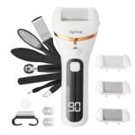 Lifelong Callus Remover for Feet Electronic with 3Heads | 14-in-1 Pedicure Tool Kit | Type-C Rechargeable Foot Scrubber for Dead Skin Remover | 3-Hr Runtime, Waterproof, 3-Speed Foot Cleaner & Filer