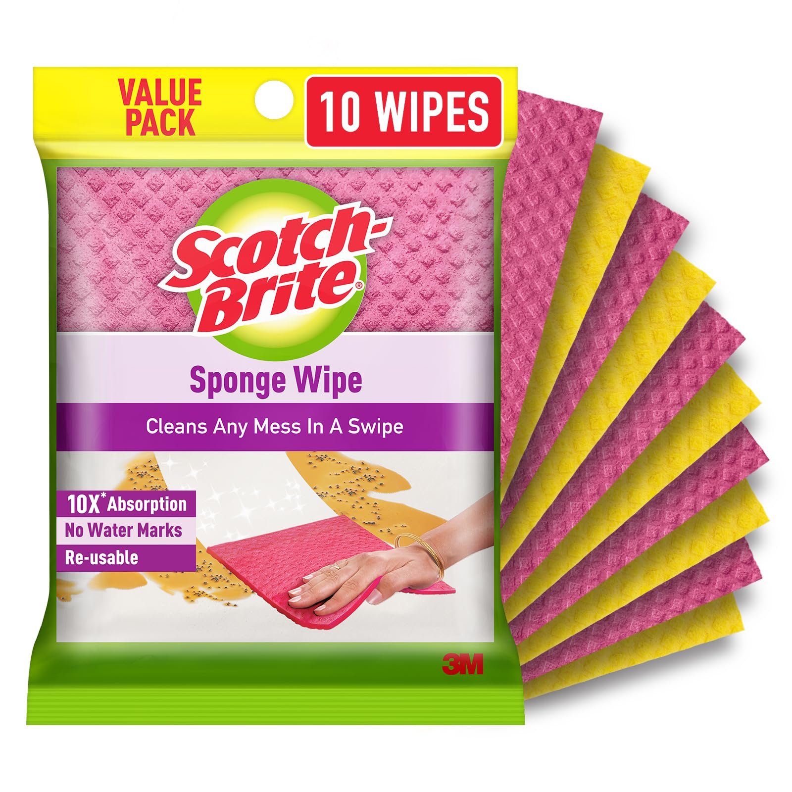 Scotch-Brite Sponge Wipe Large -10N (Pack of 2)
