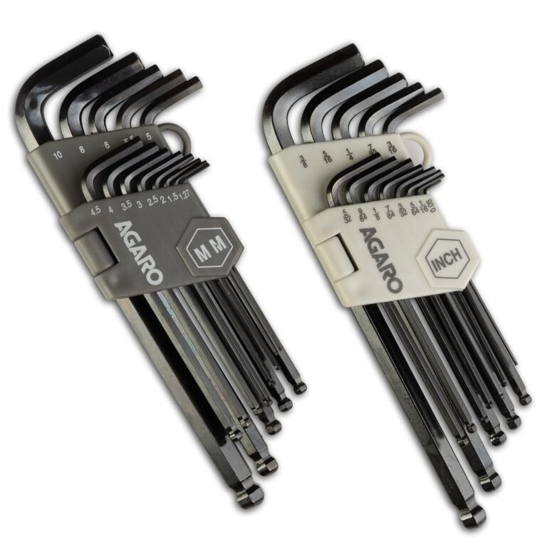AGARO 26pcs Hex Allen Key Wrench Set – Inch/MM With Ball End, for Repairing Industrial Machinery, Motorcycles, Bicycles, Cars, Furniture, Black