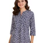 Amazon Brand – Myx Women Cotton Printed A-line Short Kurti (Available in Plus Sizes)