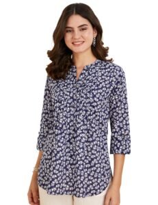 Amazon Brand – Myx Women Cotton Printed A-line Short Kurti (Available in Plus Sizes)
