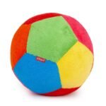 Pikipo Multicolor Stuffed Soft Ball with Rattle Sound Suitable for 2yrs+ Kids (Large, 20cm)
