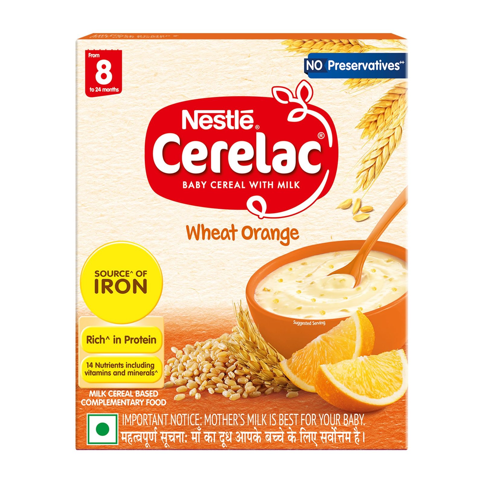 Nestlé CERELAC Baby Cereal Wheat Orange, STG-2, 300g