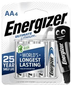 Energizer Ultimate Lithium Longest Lasting Batteries, Pack of 4 (AA)
