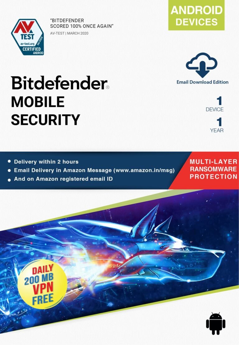 Bitdefender – 1 Device,1 Year – Mobile Security | Android| Latest Version | Email Delivery In 2 Hours- No Cd |