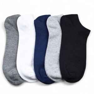 Ankle Socks for Men & Women (Unisex) – Made with Soft, Breathable & Durable Cotton, Anti Odour, Multicoloured – Free Size – Pack of 5 – suitable for Sports, Gym and Daily use