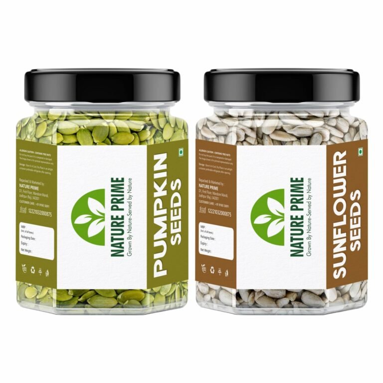 Nature Prime Raw Pumpkin Seeds 250g and Sunflower Seeds 250g for Eating, Protein and Fibre Rich Food for Immunity Booster Diet Pack (Jar Pack)
