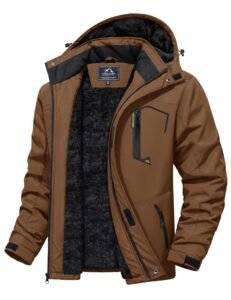 MAGCOMSEN Men’s Winter Coats Waterproof Ski Snow Jacket Warm Fleece Parka Raincoats With Multi-Pockets