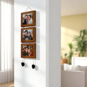 Art Street Photo Frame For Wall Set Wall Hanging Picture, Photo Frame For Home and Office Decoration (Set of 3, 5×5 Inch – Brown)