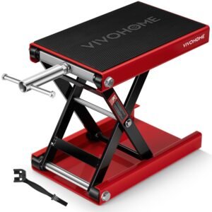 VIVOHOME Steel Motorcycle ATV Wide Deck Scissor Lift Jack Crank Hoist Stand 1100 lbs