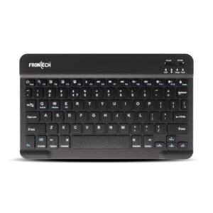 FRONTECH Ultra-Slim Wireless Mini Bluetooth Keyboard with 78 Keys, Rechargeable Battery, Compact Design for Windows/Mac/Android/iOS Black (FT-1603)