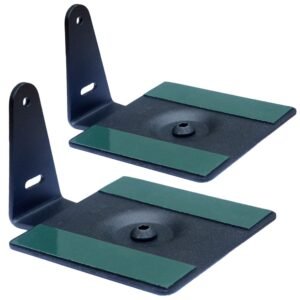 SAFWE® ESM-04 2.1 Speaker Wall Mount Stand Bracket | Soundbar Wall Mount | 4×4 Inch (100×100 mm) Universal Audio Mount |Steel Black Wall Bracket for Home Theater & Multimedia Speaker System (Set of 2)
