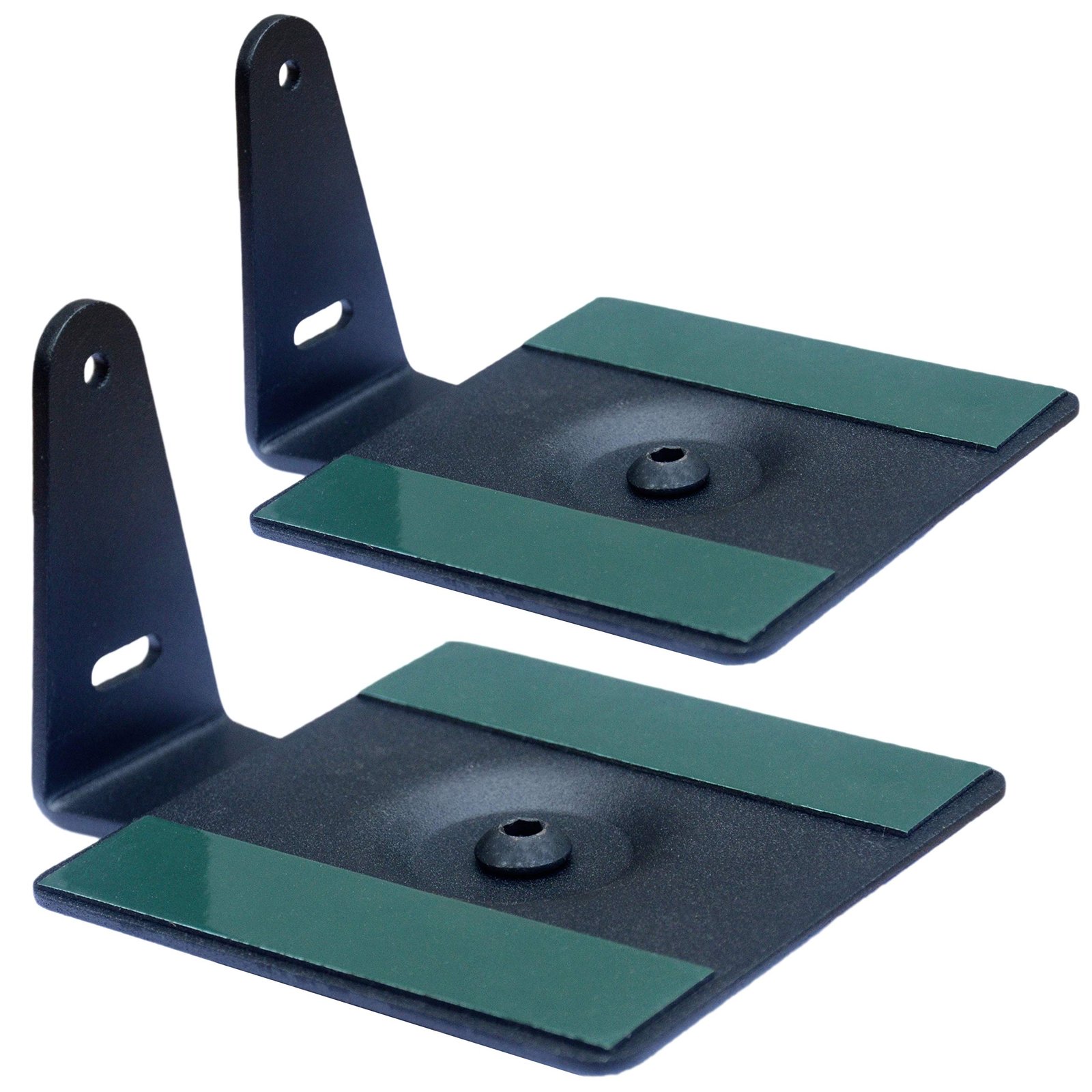 SAFWE® ESM-04 2.1 Speaker Wall Mount Stand Bracket | Soundbar Wall Mount | 4×4 Inch (100×100 mm) Universal Audio Mount |Steel Black Wall Bracket for Home Theater & Multimedia Speaker System (Set of 2)