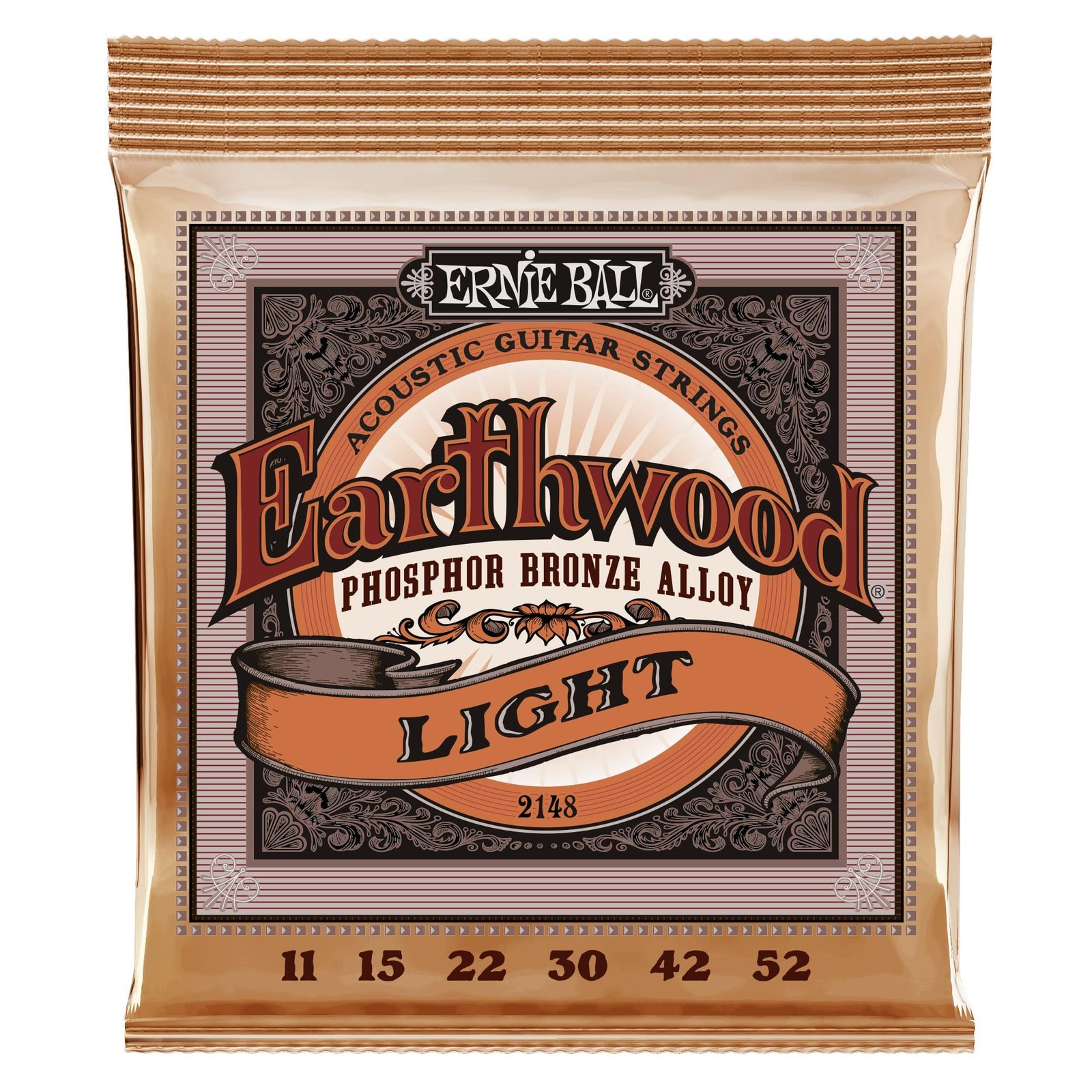 Ernie Ball Earthwood Light Phosphor Bronze Acoustic Guitar Strings – 11-52 Gauge