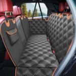 KYG Dog Car Seat Cover Dog Hammock for Car Back Seats with Side Protection & Mesh Visual Window, Durable Scratch Proof and Waterproof Pet Car Seat Cover for Cars/Trucks/SUV 53.15 X 58.27 Inches Black
