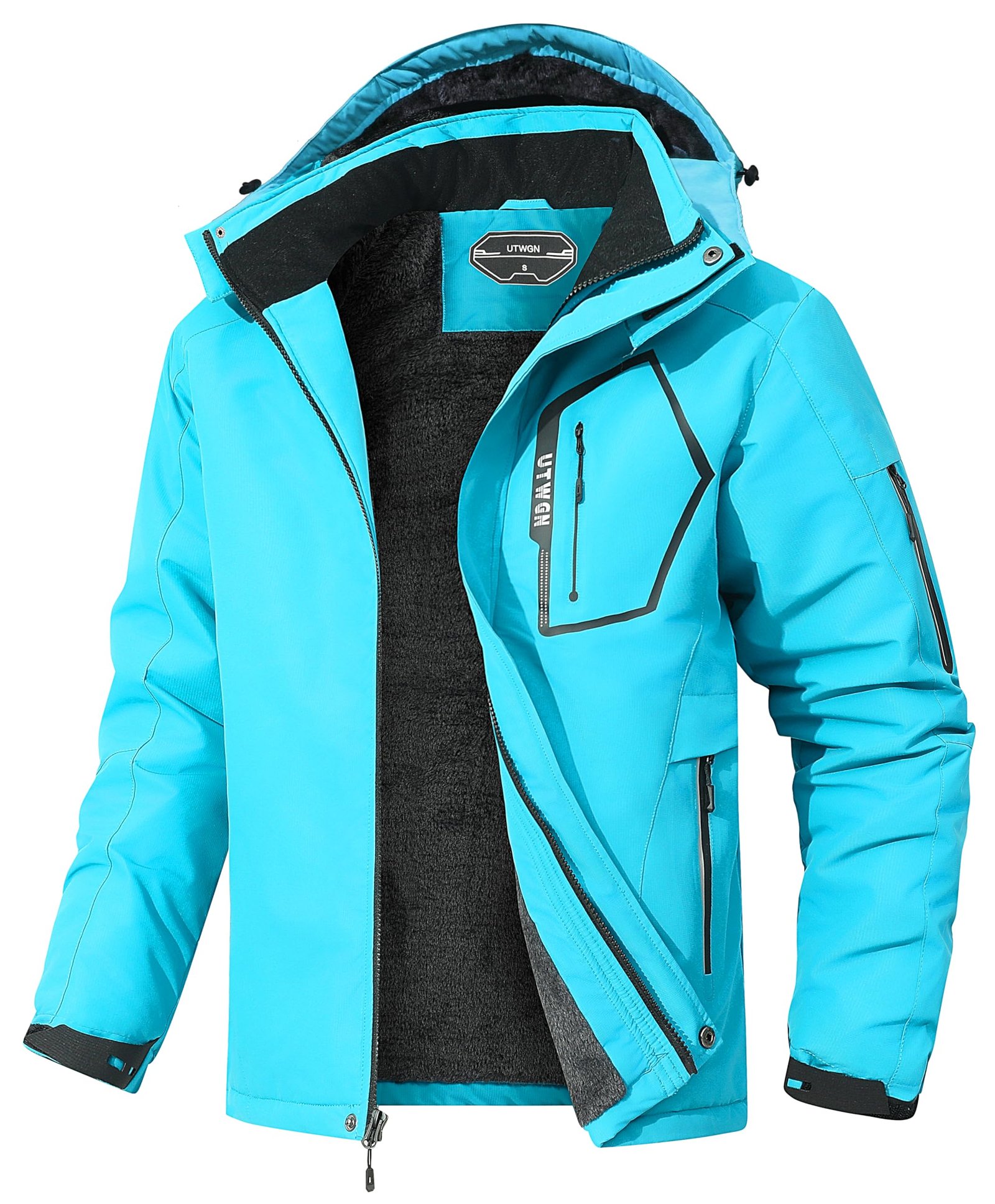 Men’s Ski Jacket Winter Warm Snow Coat Waterproof Windbreaker Hooded Work Outerwear Snowboarding Jackets
