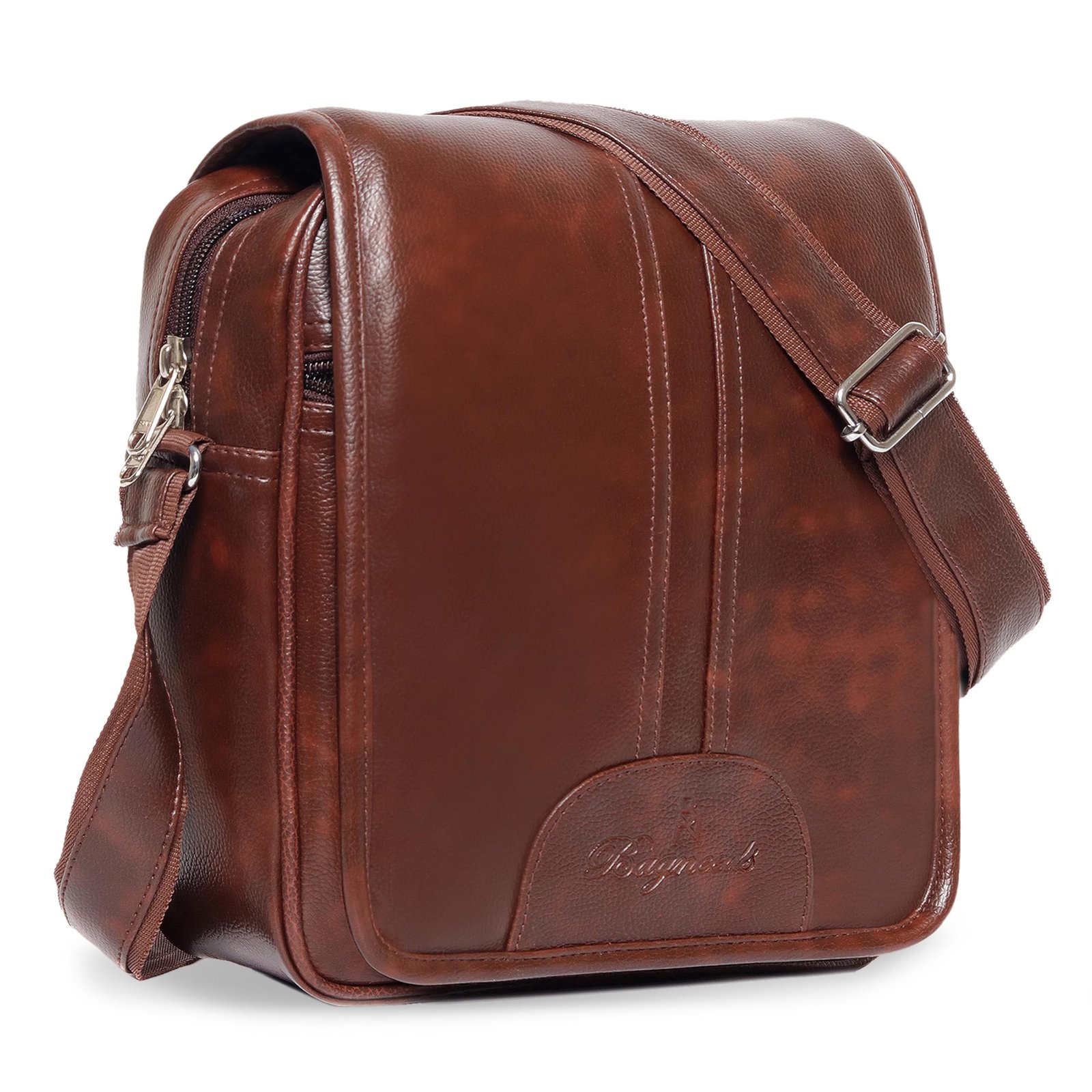 Bagneeds® Premium Synthetic Leather Side Sling Bag for Men & Women | Crossbody Tablet & Messenger Bag (Not for Laptop Use) | Daily Office Bag