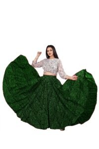 JYESHTA Women’s American Crepe Flared A Line Stitched Long Skirt with 12 Mtr Flare 40 in Height | Skirts for Women Long Length | Long Skirts for Girls