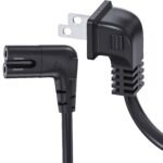 TV Power Cord Compatible with Samsung TV, Ancable 12ft 90 Degree Angle 18AWG 2 Prong L Shape Power Cord Replacement C7 Power Cord for Samsung Philips Toshiba LG,
