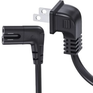 TV Power Cord Compatible with Samsung TV, Ancable 12ft 90 Degree Angle 18AWG 2 Prong L Shape Power Cord Replacement C7 Power Cord for Samsung Philips Toshiba LG,