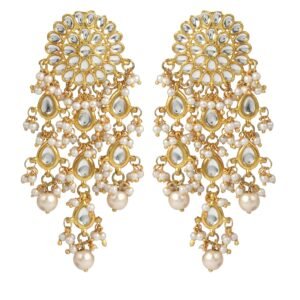 Karatcart Womens Gold Plated Kundan Tassel Earrings