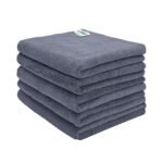 SOFTSPUN Microfiber Cloth – 5 pcs – 40×40 cms – 340 GSM Grey- Thick Lint & Streak-Free Multipurpose Cloths – Automotive Microfibre Towels for Car Bike Cleaning Polishing Washing & Detailing