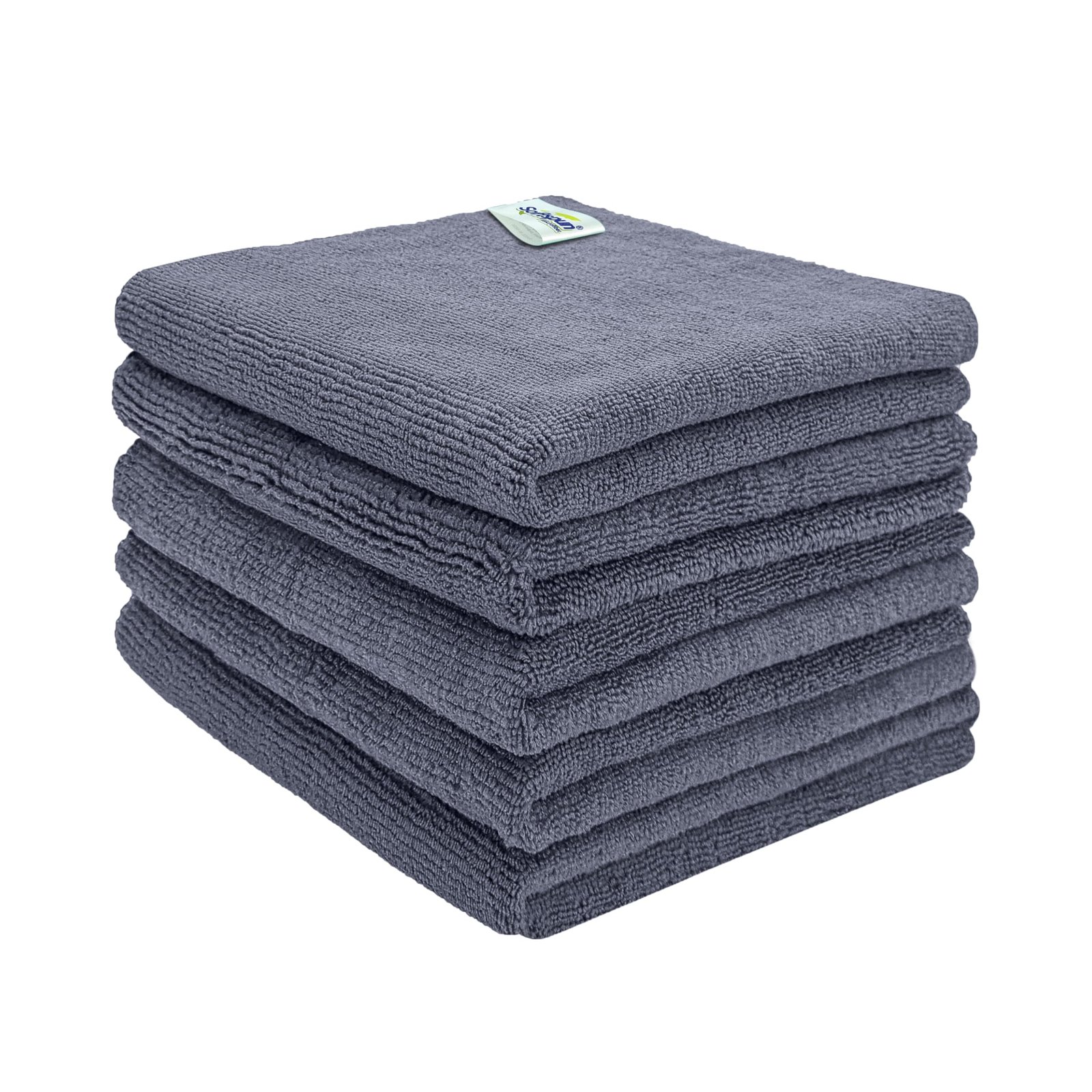 SOFTSPUN Microfiber Cloth – 5 pcs – 40×40 cms – 340 GSM Grey- Thick Lint & Streak-Free Multipurpose Cloths – Automotive Microfibre Towels for Car Bike Cleaning Polishing Washing & Detailing