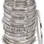 Shining Diva Fashion Set of 40 Bangles Set for Women | Oxidised Silver Plated Celebrity Inspired Jewellery | Latest Stylish Traditional Bangle for Girls and Women
