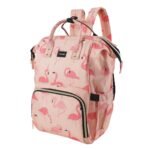 LuvLap Multifunctional Waterproof Diaper Bag for Mothers for Travel, Mother Travel Bag, Premium Oxford Waterproof Material,Large storage capacity with 15 pockets, Flamingo (all over print)