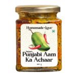 Homemade Love Authentic Punjabi Mango Pickle (250g)| Spicy & Tangy Aam Ka Achaar with Raw Mango, and spices mixed with mustard oil