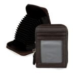 Storite 12 Slots RFID Blocking PU Leather Unisex Card Holder Wallet, Brown