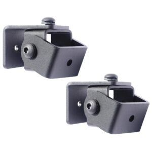 SAFWE® SM-02 – Speaker Wall Mount Stand – Bracket 2 Nos for 5 mm & 6.35mm (¼ inch) Thread Hole/Keyhole Speakers Universal Speaker Stand (Materiel : Metal/Color : Black)