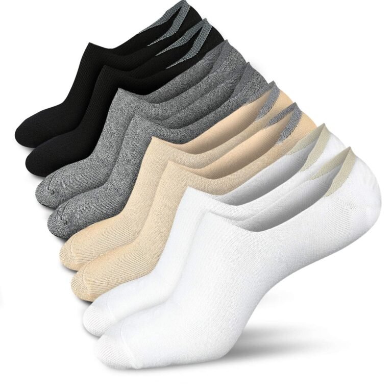 No Show Socks Women Low Socks 4-8 Pairs Non Slip Flat Boat Line, Size 5-11
