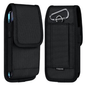 ykooe Cell Phone Pouch Nylon Holster Case with Belt Clip Cover for iPhone 11, Pro, Max, 6 7 X, Samsung Galaxy A10, A20, A50, S6, S7, S8, S9, S10, Note 10 Plus,Huawei, Motorola, Other Smartphone