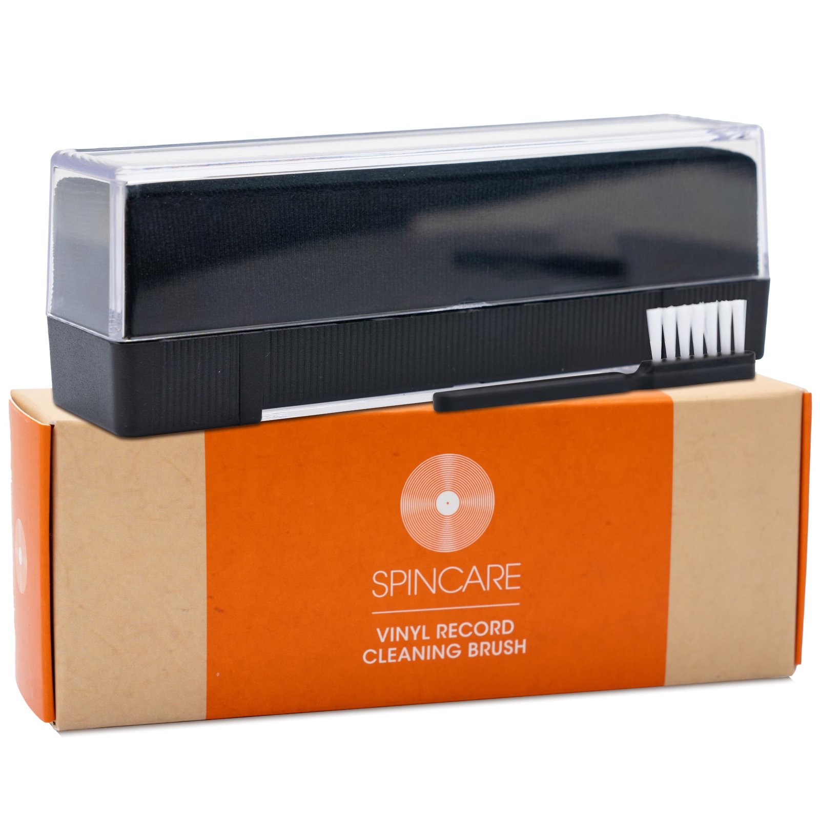 Vinyl Record Cleaning Brush | Spincare Velvet LP Cleaning Pad with Protective Dust Cover | Album Care Brush | Vinyl Record Dust & Dirt Remover